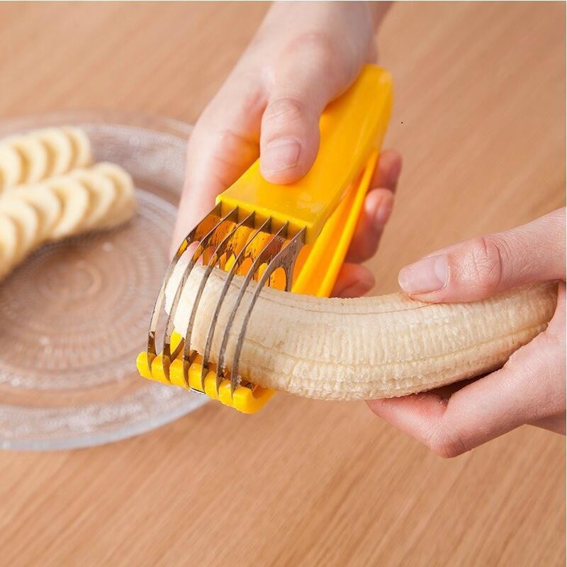 Banana Slicer/Pengiris Pisang/Pengiris Pisang Serbaguna Alat Pemotong Pisang, Timun, Sosis Multifungsi untuk Dapur / Alat Pengiris Pisang