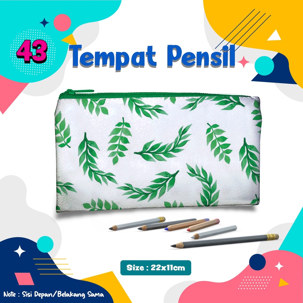 

Tempat Pensil DAUN Kode.43 Pencil Case Dompet Pouch Kostak Kotak Custom nama dan foto