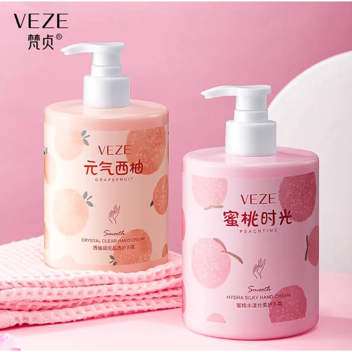 Veze Smooth Kristal Clear Hand Cream Peachtime Grapefruit  450 Gram CJR