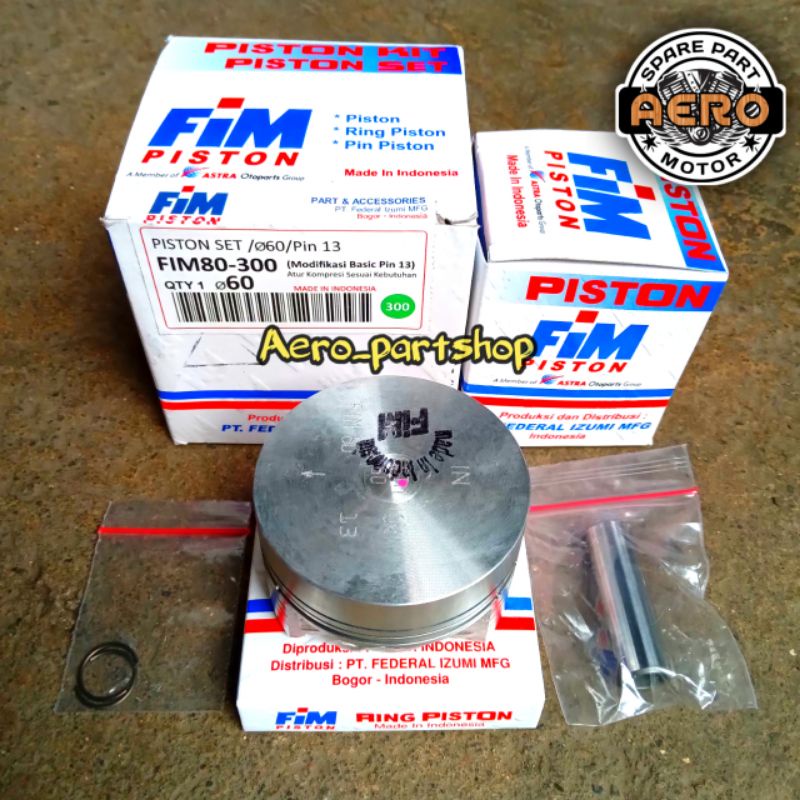 PISTON KIT FIM FIM80 CUSTOM DOME MENTAH ( 57 / 57,5 / 58 / 58,5 / 59 / 59,5 / 60 ) ( PEN 13 / PIN 13