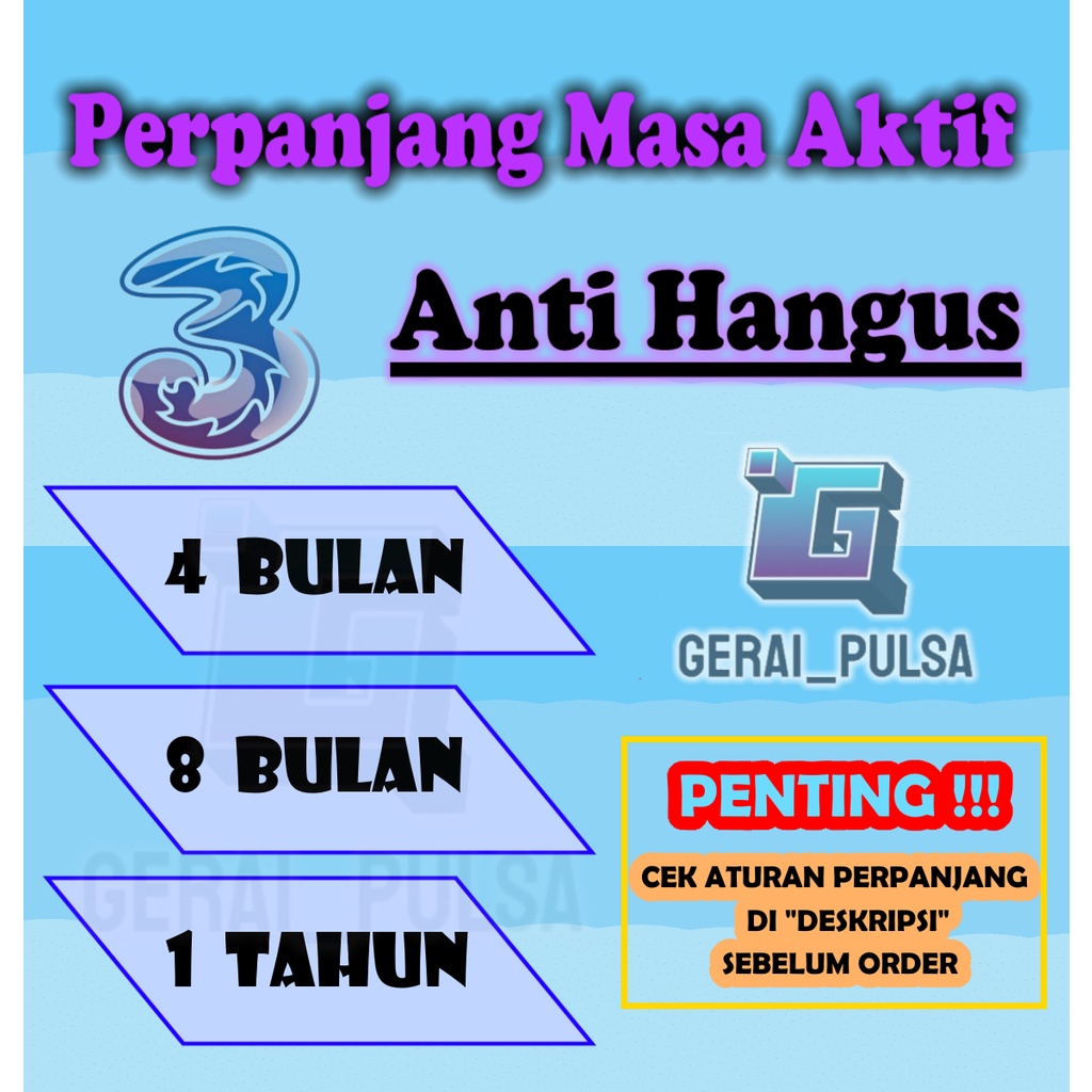 Perpanjang Masa Aktif Tri 1 2 3 4 5 Tahun