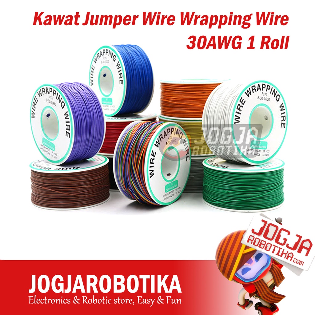 Kawat Jumper Wire Wrapping Wire Kabel PCB Breadboard 30AWG 1 Roll