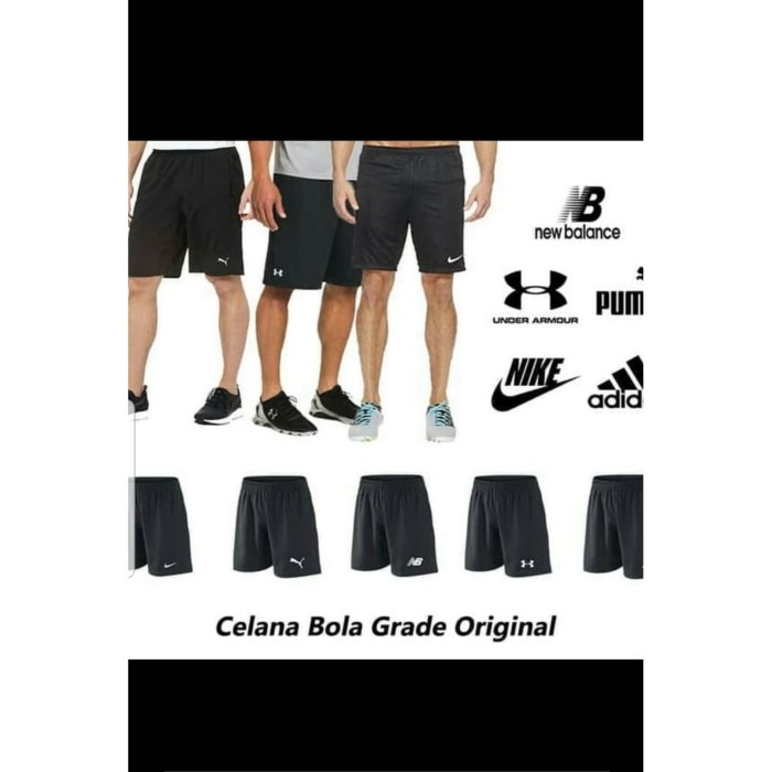 Celana Celana Pendek Bola Futsal Hitam Polos Murah-Celana Olahraga Pendek