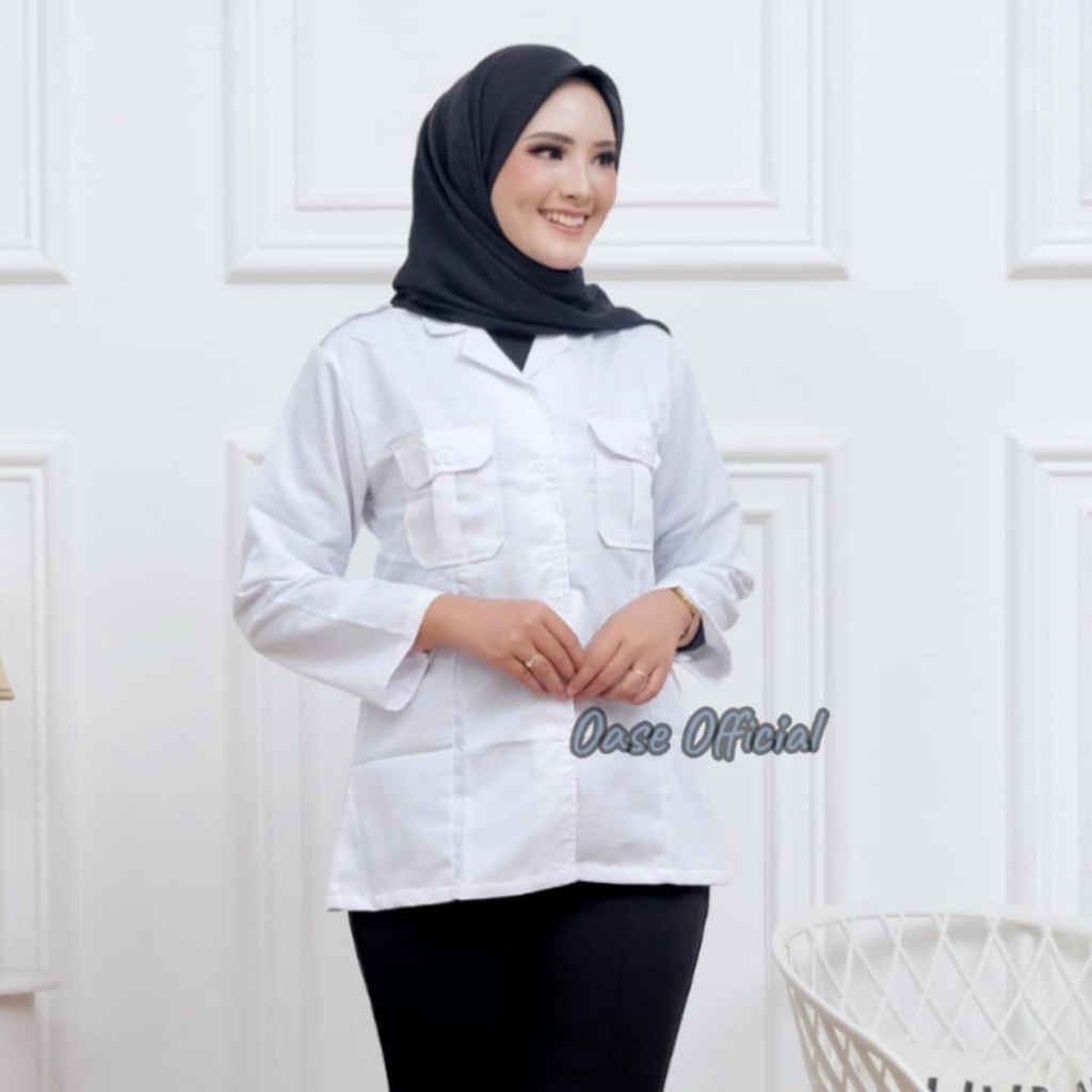 Baju Dinas Putih wanita Baju Putih PNS/ASN, Guru, PPL, PDH, Perawat, Bidan