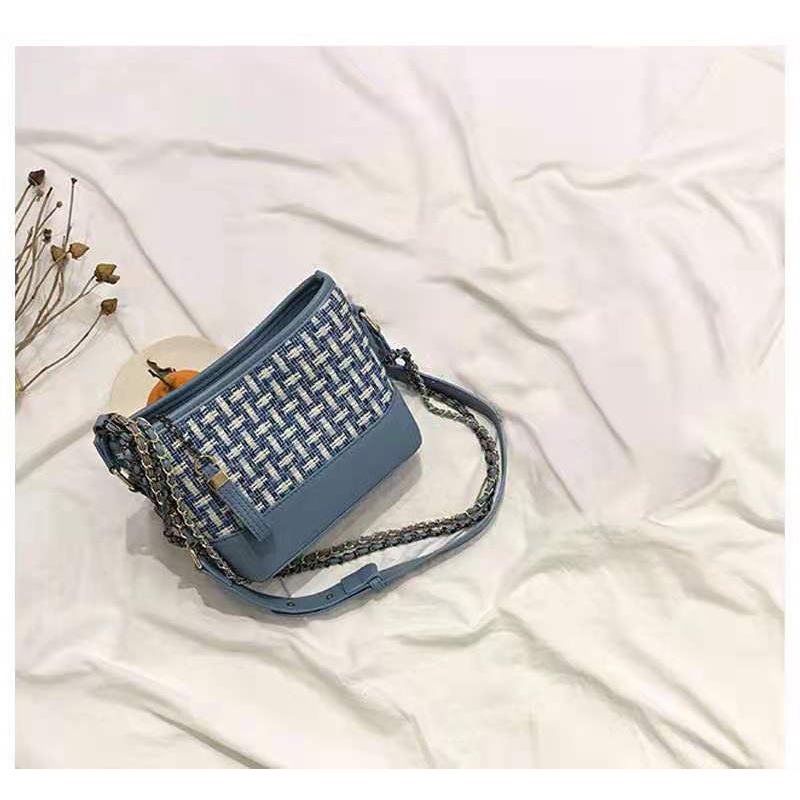 MV_Marvelouz MV602125 Tas  SELEMPANG Wanita Motif Tartan Rajut Kekinian 2 Tali Terbaru 1kg bisa 2 tas supplier tas import LT2125