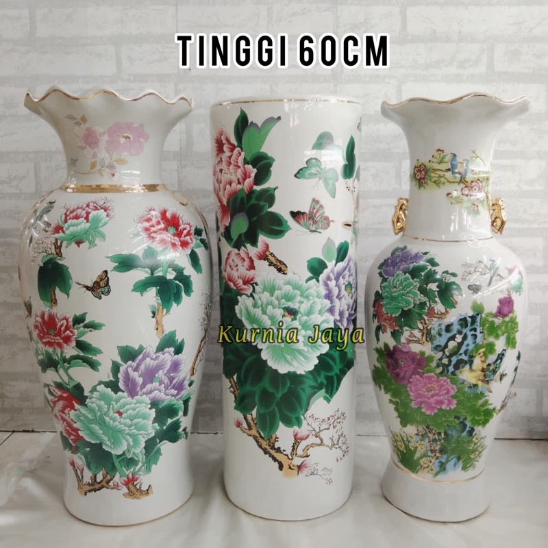 Pajangan Vas Keramik Motif Bunga Keramik Import/ Tempat Payung/ Vas Bunga Keramik Import