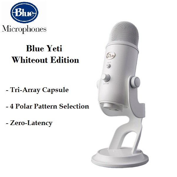 AKN88 - BLUE YETI WHITEOUT Edition - Professional USB Condenser Microphones