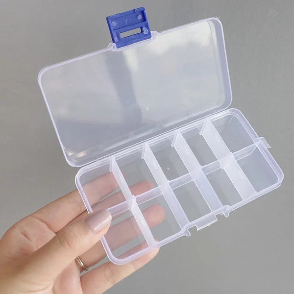 [DEASHOP] KOTAK OBAT MANIK MOTE KANCING 10 SEKAT BAHAN PLASTIK - TEMPAT PENYIMPANAN AKSESORIS PERHIASAN JEWELRY BOX STORAGE