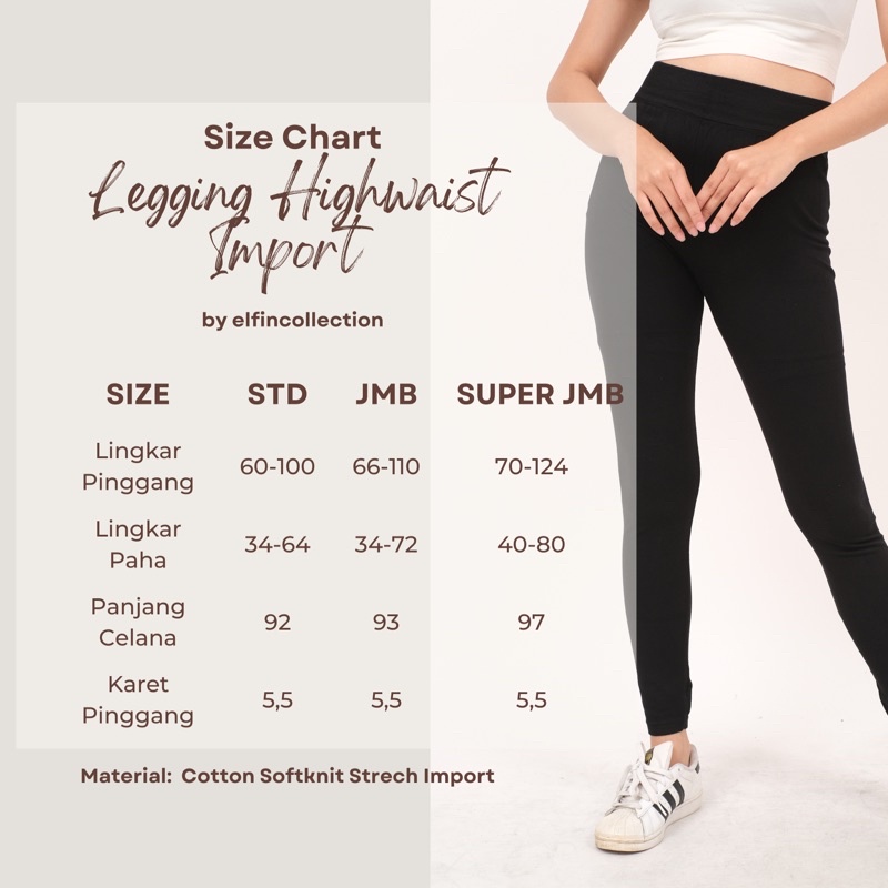 LEGGING WANITA HIGHWAIST IMPORT