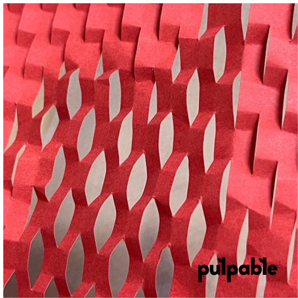 

Pulpable - 30cm x 100m Eco Friendly Bubble Wrap / red Honeycomb Paper Wrap warna merah