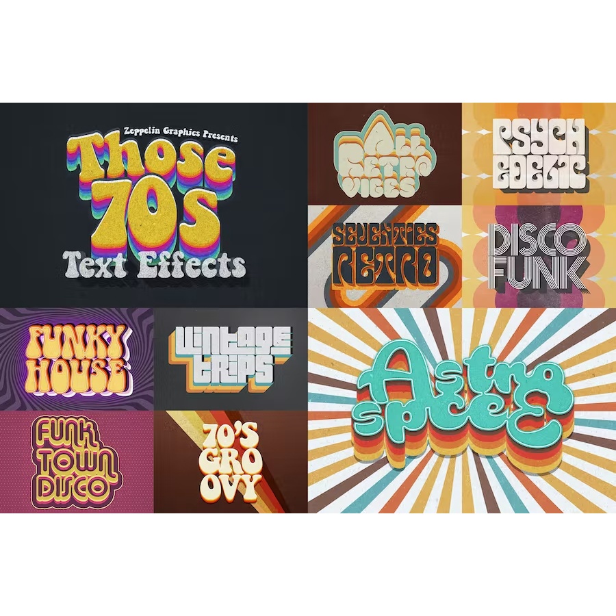 70s Retro Text Effects