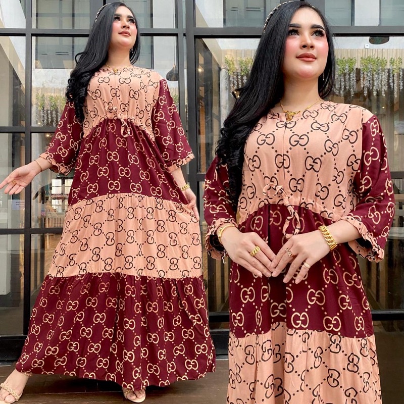 CASUAL MIDI DRESS PANJANG WANITA BUSUI