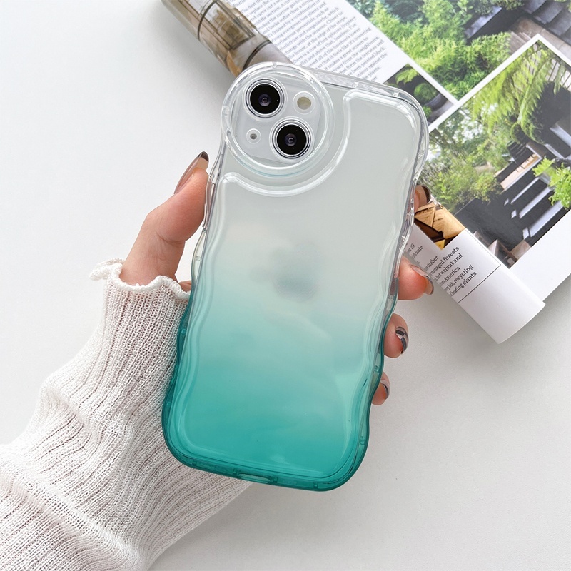 Soft Case TPU Warna Gradasi Untuk IPhone 14 13 12 11 Pro Max X XS XR Max 7 8 14 Plus