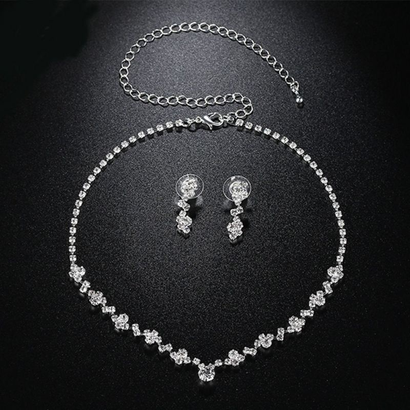 Perhiasan set fashion wanita anting kalung pesta wedding KI321