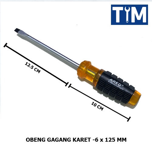 Obeng Gagang Karet Plus Minus 5 INCH ( 125 MM ) - Harga Sepasang