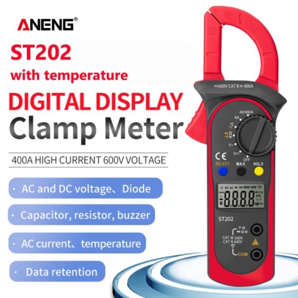 

Jual Digital Multimeter Voltage Tester Clamp with Temperature Prob - Red Limited