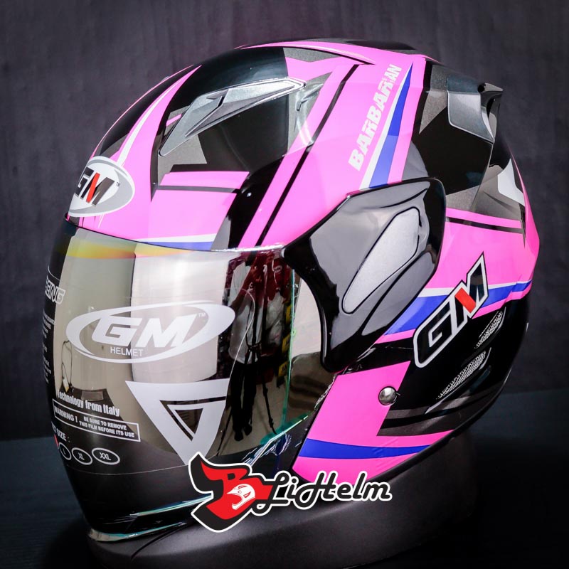 GM HELM FIGHTER BARBARIAN | BLACK PINK | SINGLE VISOR