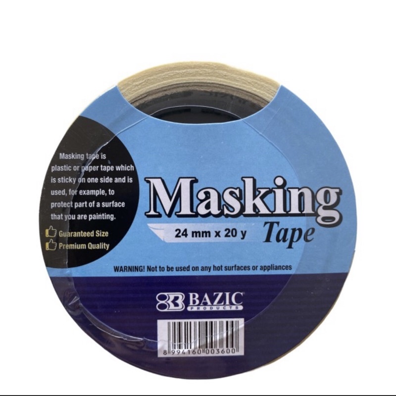 

MASKING TAPE BAZIC - Lem Isolasi Kertas 1” 24mm x 20yard