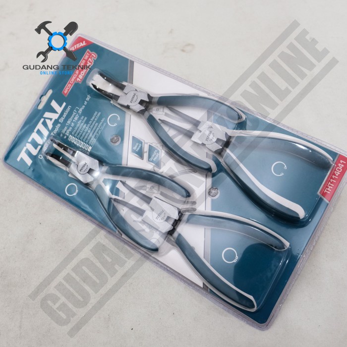 PAKET SET Tang Snap Ring SET isi 4 Pcs 7&quot; THT114041 TOTAL / Circlip Pliers Set Tang 4pcs 18 Cm THT 114041 TOTAL