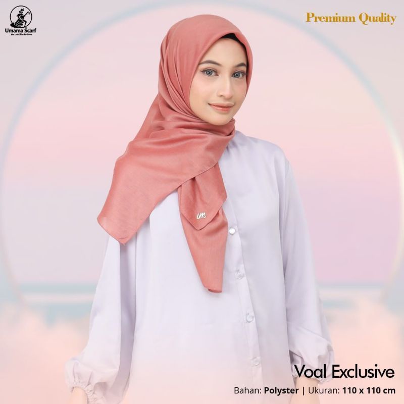 JILBAB SEGI EMPAT BASIC VOAL ORIGINAL UMAMA SCARF PARIS PREMIUM LOGO PLAT GOLD