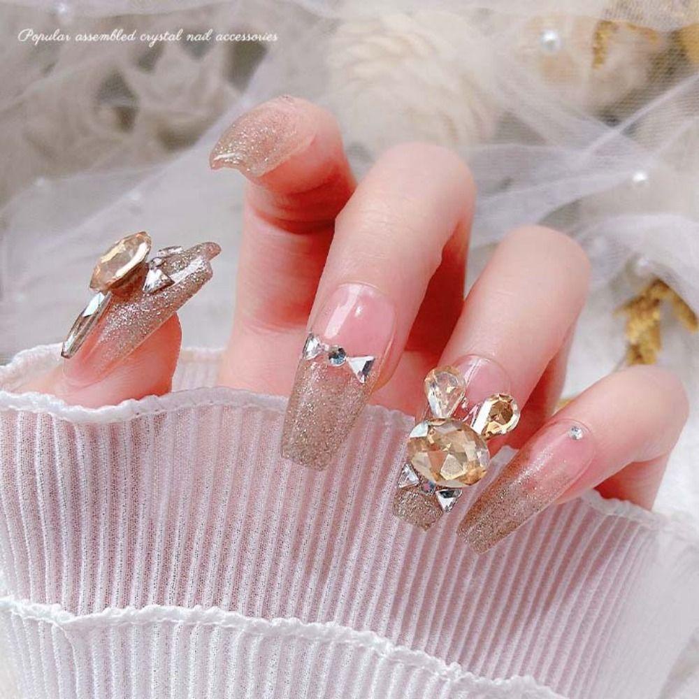 Mxbeauty Kelinci Kuku Berlian Imitasi DIY Merakit Pesona Kuku Ikatan Simpul Manikur Aksesoris Nail Art Drills