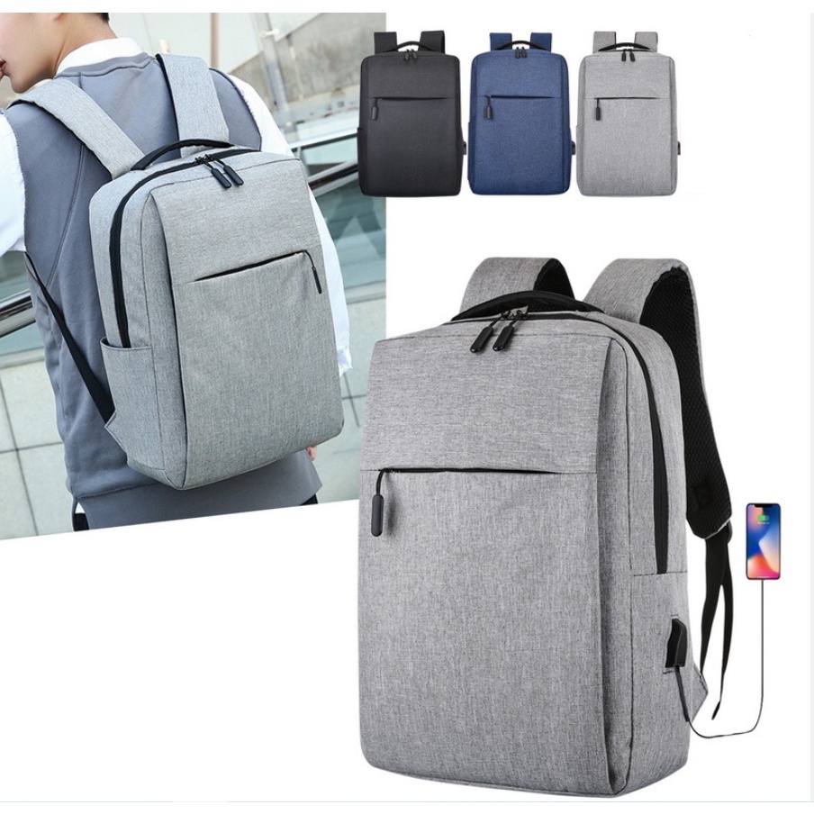 Keikei B222 Tas Ransel Pria Tas Ransel Laptop USB Port