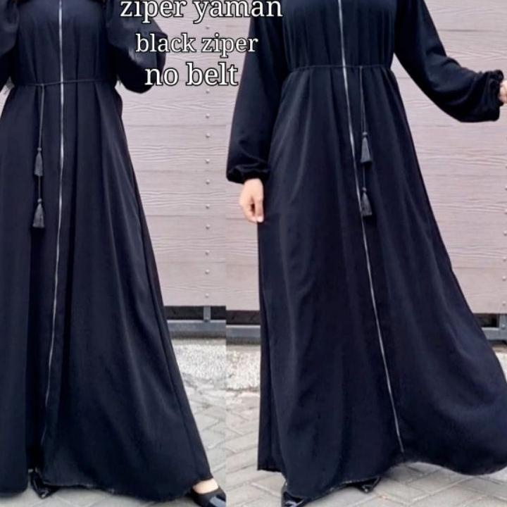☢ Abaya Hitam Turkey Gamis Dress Arab Saudi Bordir Turki India Dubai Ziper Yaman お