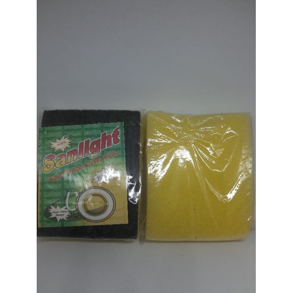 SUNLIGHT 90 ml DAN SPONS CUCI PIRING