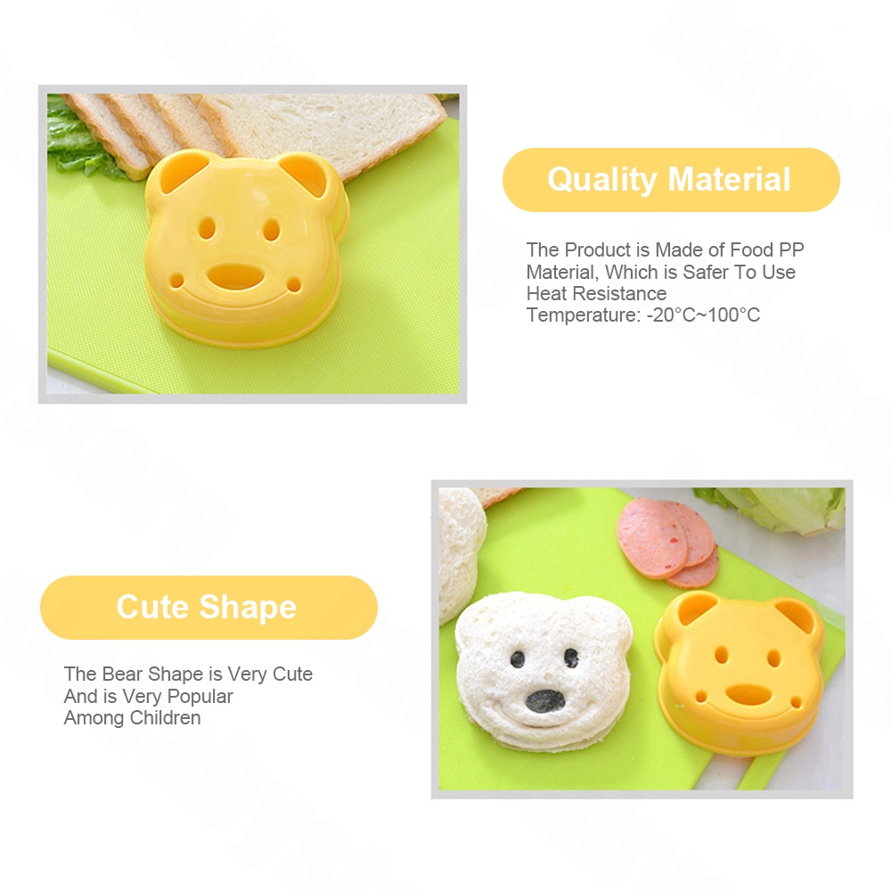 Halo Baby Cetakan Pemotong Roti Sandwich/Cetakan Roti Bear DIY Model