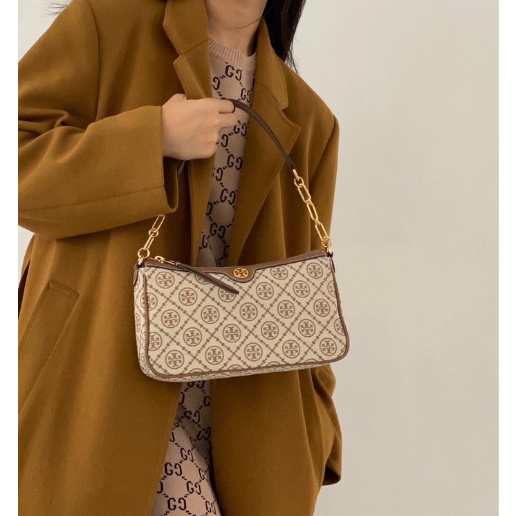 TB T Monogram Jacquard Chain Shoulder Bag