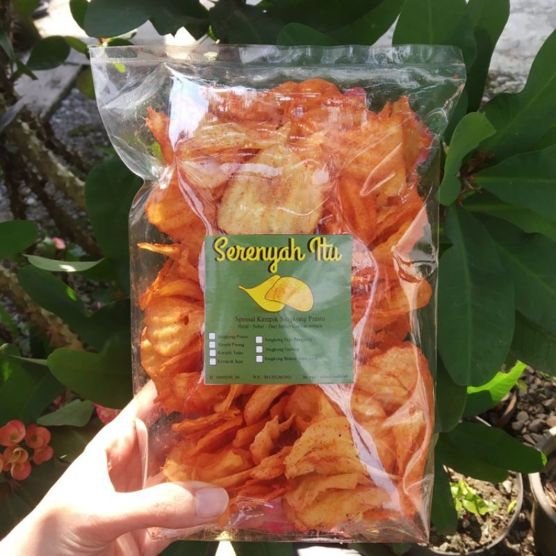 

Keripik Singkong Balado Daun Jeruk