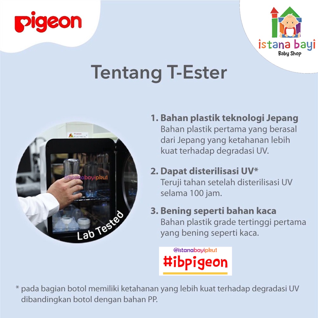 PIGEON Botol T-Ester Wide Neck 200ml - 300ml / Pigeon Botol Susu
