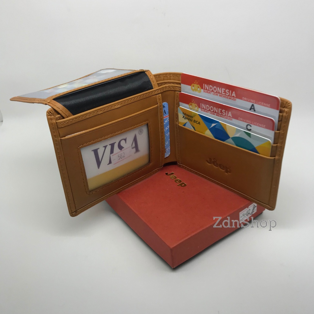 Dompet/Wallet Lipat Resleting Kulit Asli Home Industries Motif Model Dove