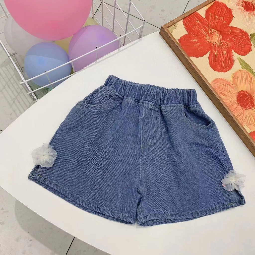 【Happy Baby】0-5Tahun DK001Celana jeans anak perempuan pinggang karet love fashion anak import