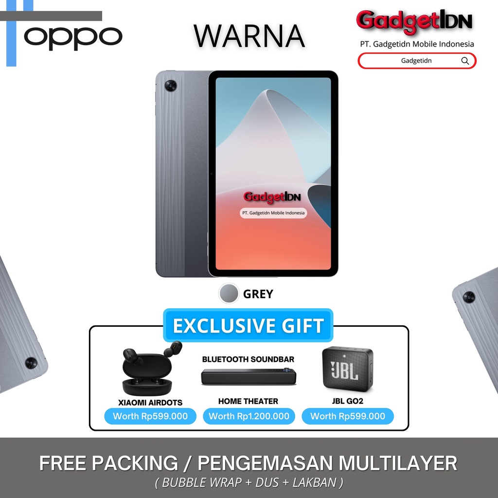 OPPO PAD AIR 7/64GB ( 4GB + 3GB EXTENDED RAM ) GARANSI RESMI OPPO