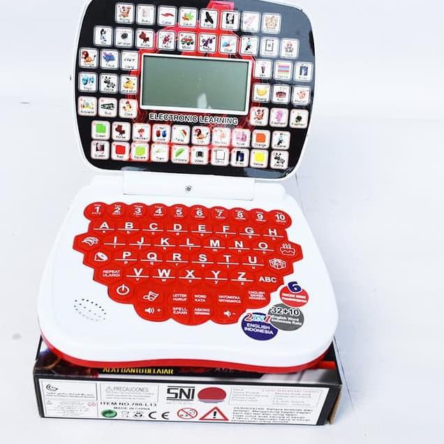 Super Testimoni mainan edukasi anak laptop 4 bahasa + layar (inggris indonesia mandarin arab)