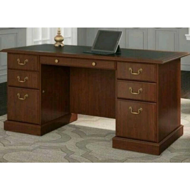 meja tulis biro kantor kerja direktur minimalis jati