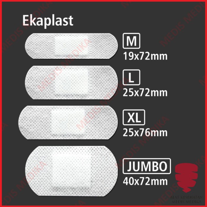 Plester Luka Ekaplast Mix Onemed Plaster P3K Non Woven Strip Bulat isi 100