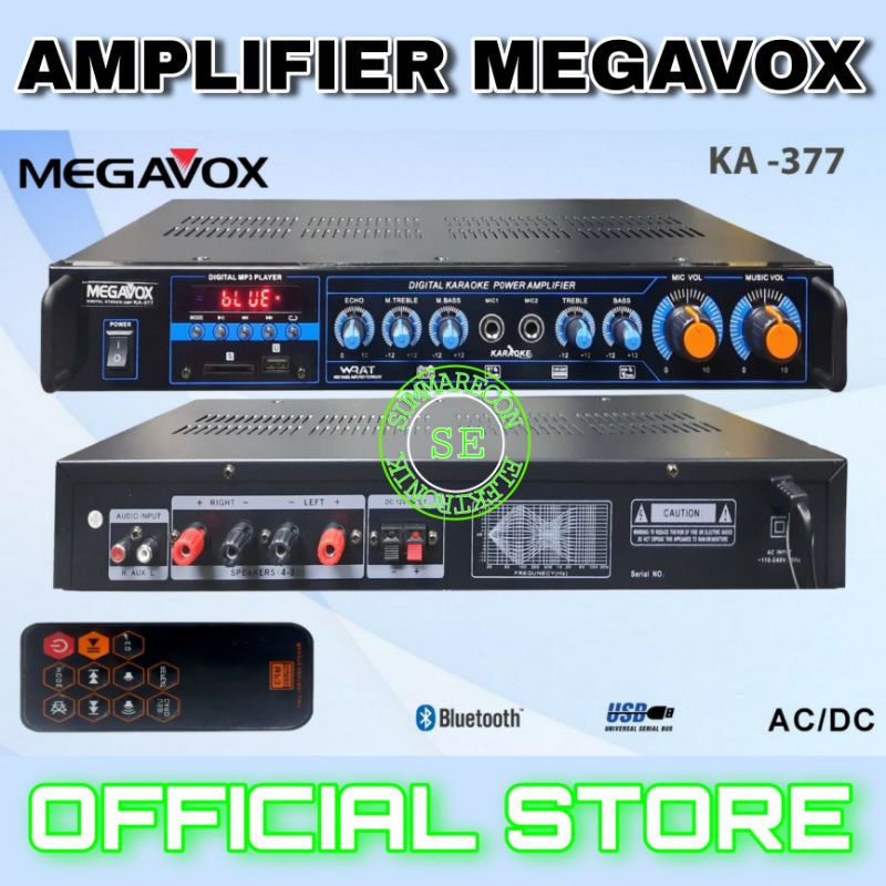 amplifier bluetooth megavox ka 377 amplifier karaoke