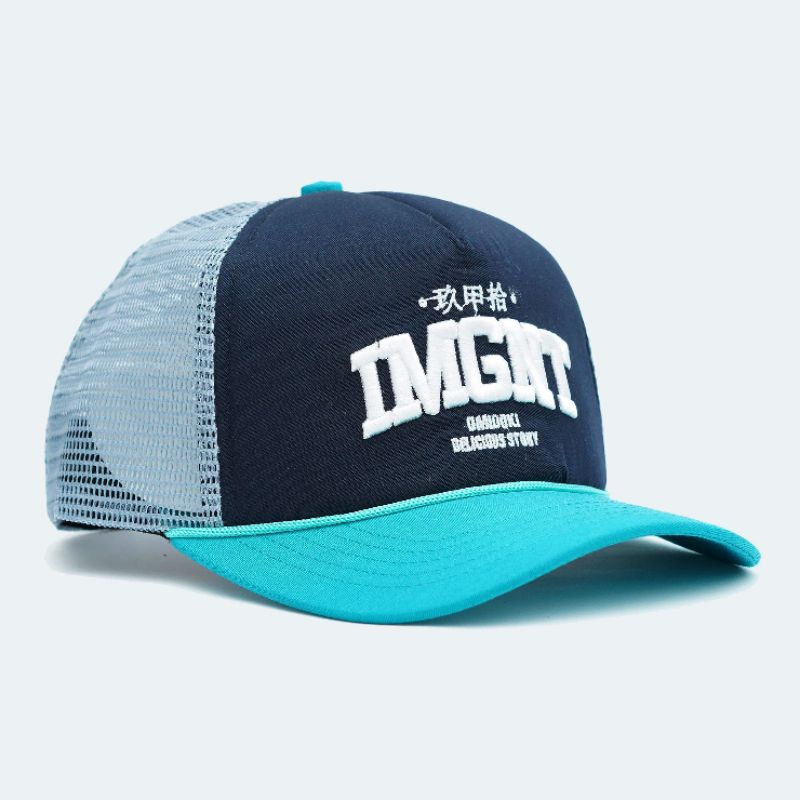 Omidoki Topi Trucker Hat Bordir Tosca Navy Abu Muda