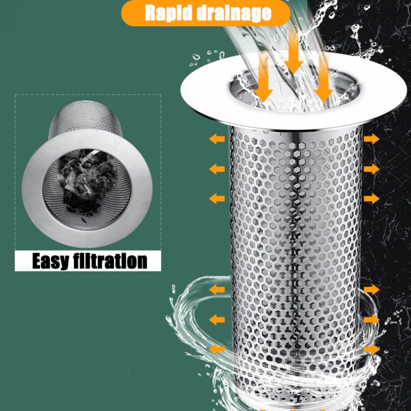 Water Tank Basket Saringan Saringan Saringan Filter Multifungsi Kamar Mandi Perangkap Rambut Anti Sumbat Wastafel Bathtub Leak Net Strainer Dapur Selokan Jaring Tebal Stainless Steel Floor Drain