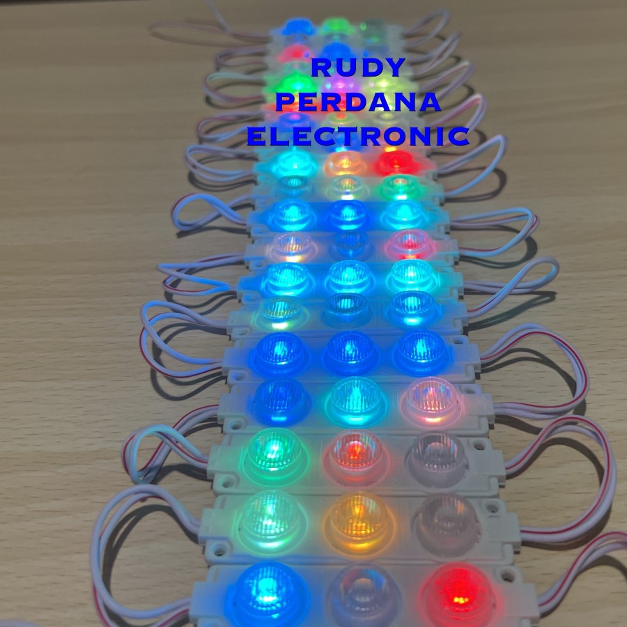 LAMPU LED MODUL 3 MATA 24V 3W 24 VOLT 3 WATT RGB