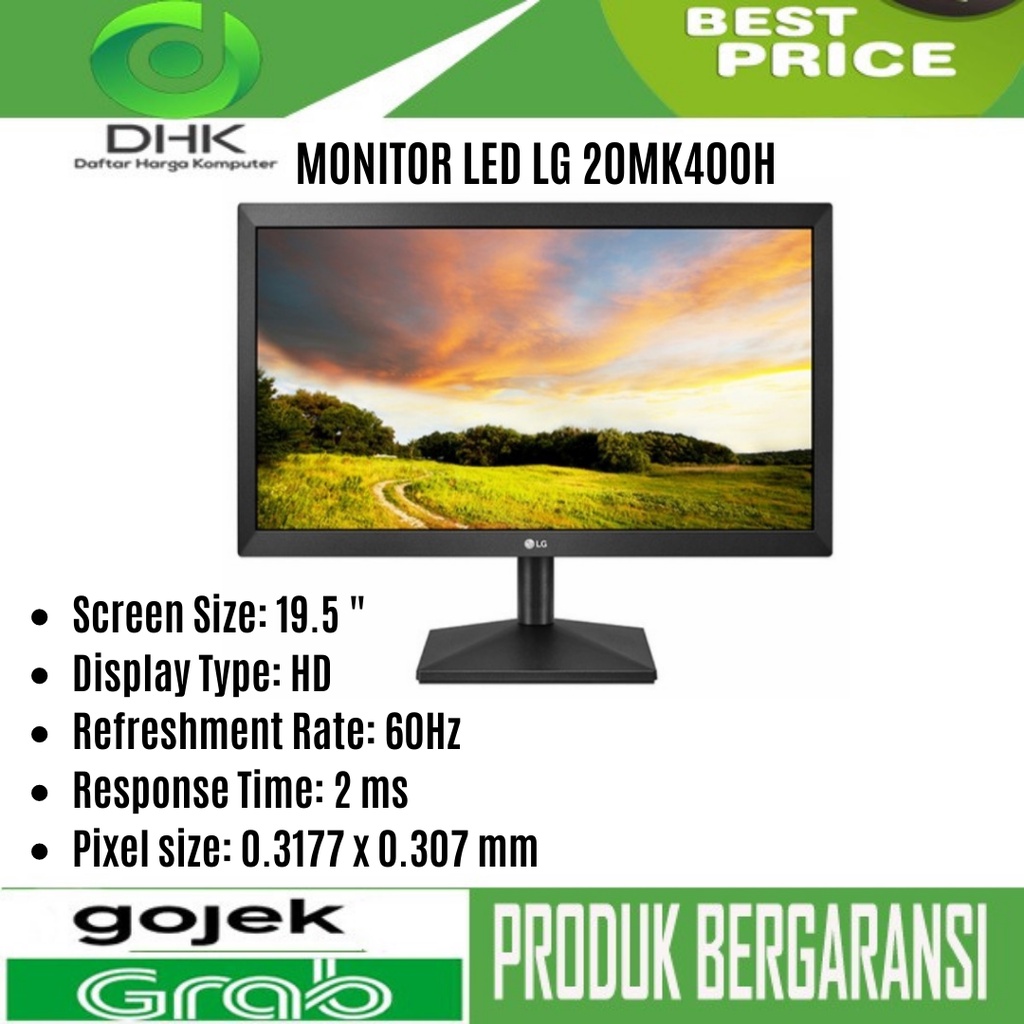 monitor led LG 20&quot; 20MK400H HDMI + analog