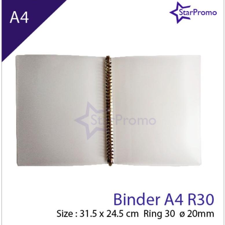 BINDER PLASTIK A4 TRANSLUCENT RING 30 UNTUK LOOSELEAF BINDER KULIAH TERLARISS...,,,,,