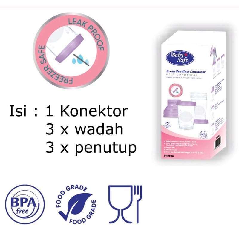Babysafe Breastfeeding Container with connector FC04B
