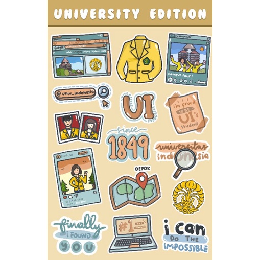 

[15 PCS] STIKER UNIVERSITAS INDONESIA LUCU MURAH GLOSSY