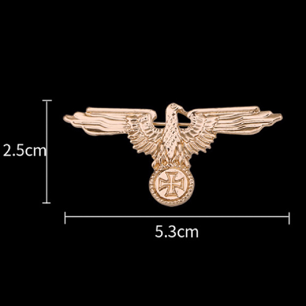 Adawnshbhyu WWII WW2 Militer Jerman Cross Eagle Pin Cap Lencana Perhiasan Bros Kerah Pin ID