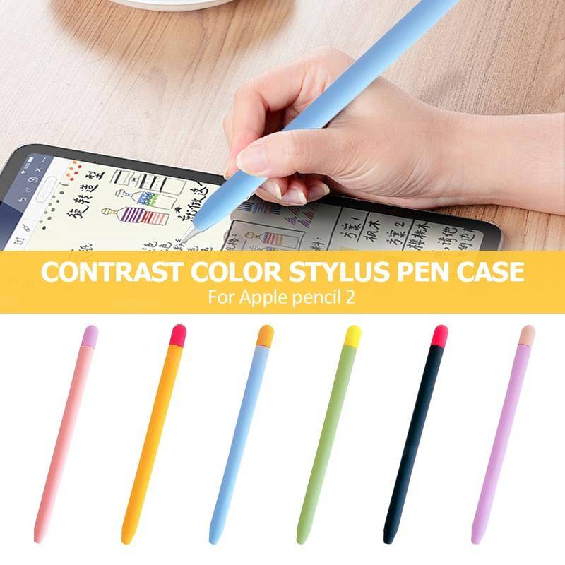 Silikon Lembut Untuk Apple Pensil 2kas iPad Tablet Touch Pen Stylus Pelindung Lengan Cover Anti Hilang Untuk iPad Pensil Accessorie