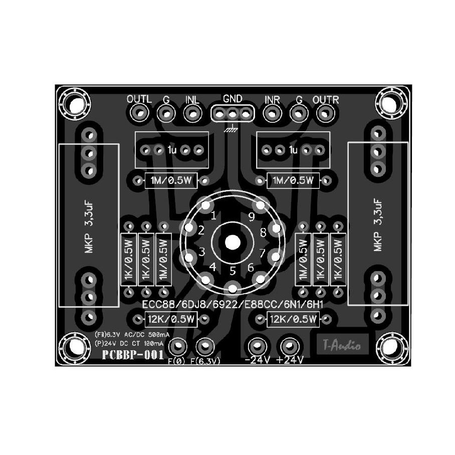 Jual PCB SIMPLE TUBE BUFFER LOW VOLTAGE FOR AUDIO GAINCLONE AMP 6N1