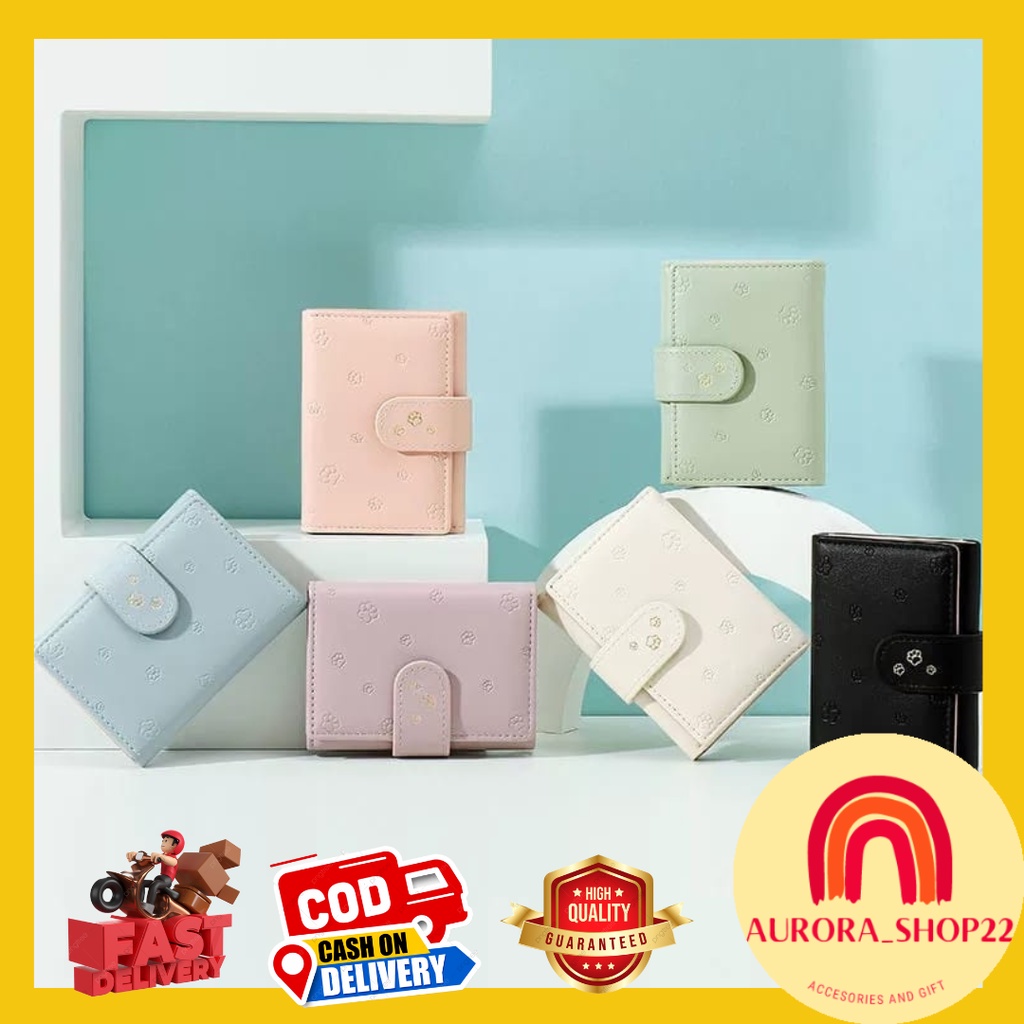 [COD] DOMPET LIPAT MINI WANITA LUCU CUTE ALA KOREA IMPORT MOTIF KAKI WARNA PASTEL DOMPET LIPAT BAHAN PU TEBAL PREMIUM